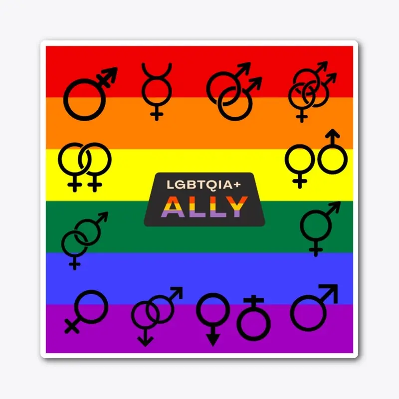 Rainbow Block Symbols LGBTQAI+ Ally