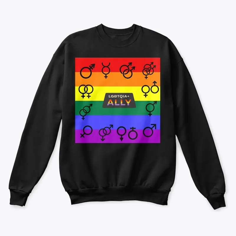 Rainbow Block Symbols LGBTQAI+ Ally